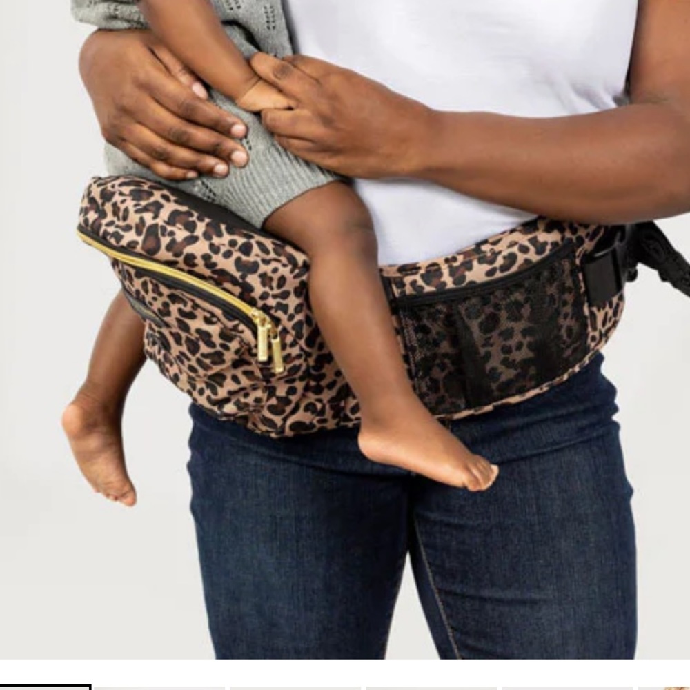 Leopard print tush baby, baby carrier